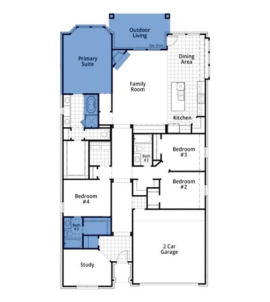 2D floor plan layout of this home in Tavolo Park, Fort Worth, TX (Image 3).