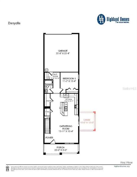 2D floor plan layout of this home in Estates at Hickory Cove - Bungalows, St. Cloud, FL (Image 3).