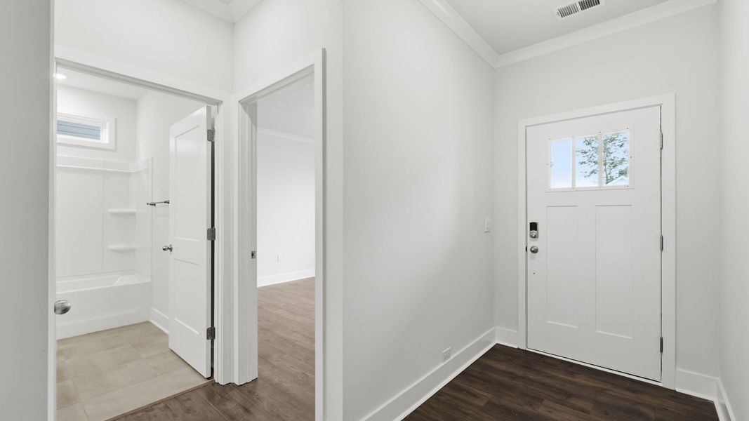 Spacious, unfurnished interior of a new home in Reserve at Tap Root Farms, Fletcher (Image 16). Spacious, unfurnished interior of a new home in Reserve at Tap Root Farms, Fletcher (Image 16).