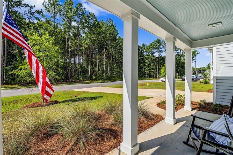 Exterior details and patio area of a home in , Huger (Image 23).