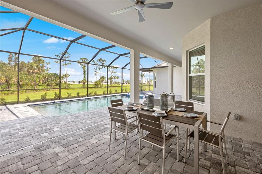 Exterior details and patio area of a home in Calusa Country Club, Lakewood Ranch (Image 24).