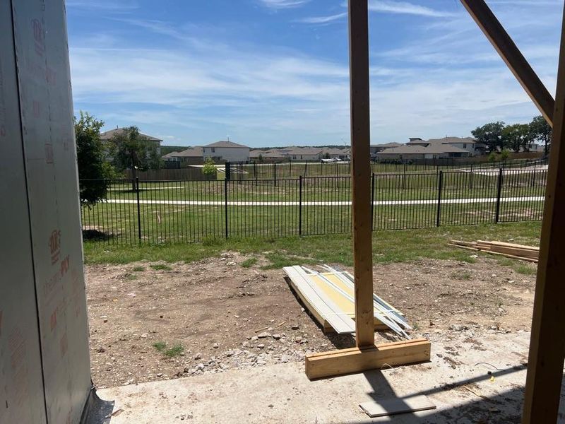 View of yard with a residential view