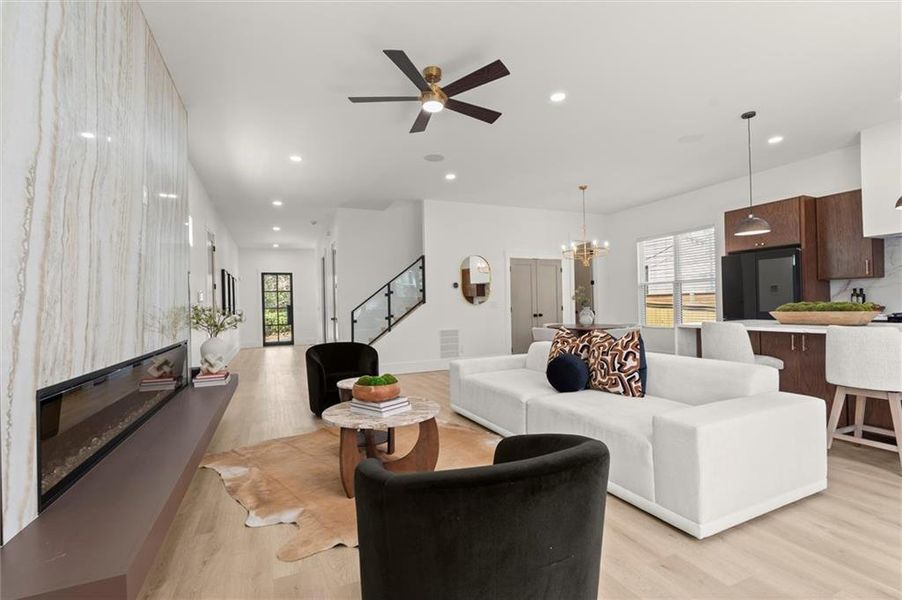 Furnished interior view inside a new home in , Atlanta (Image 10). Furnished interior view inside a new home in , Atlanta (Image 10).