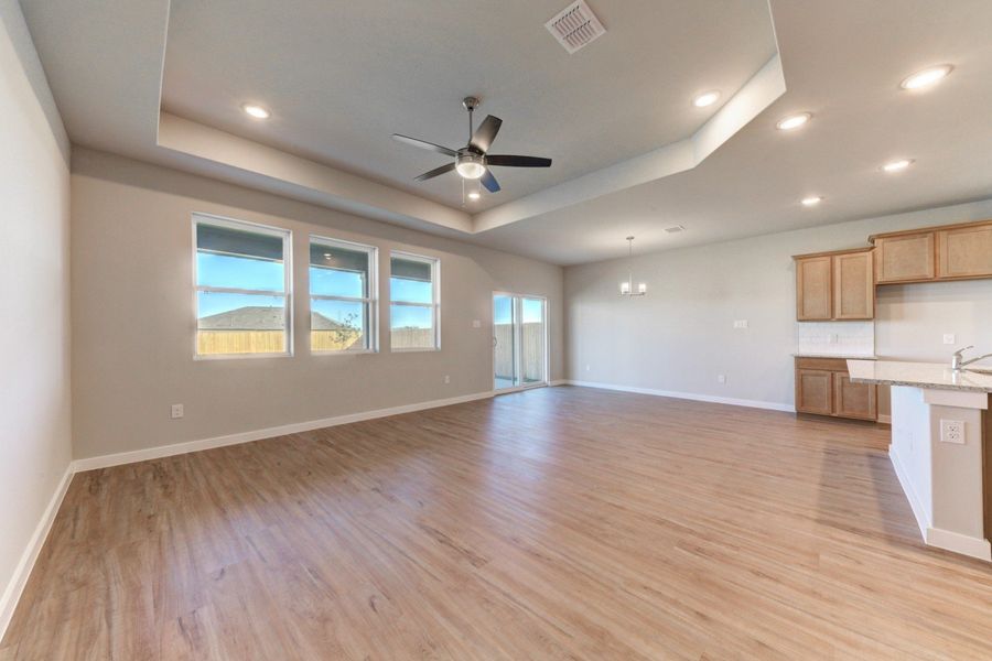 Representative unfurnished interior of a home built from the Sophora by Hakes Brothers in Hickory Ridge Estates, Elmendorf (Image 18). Representative unfurnished interior of a home built from the Sophora by Hakes Brothers in Hickory Ridge Estates, Elmendorf (Image 18).