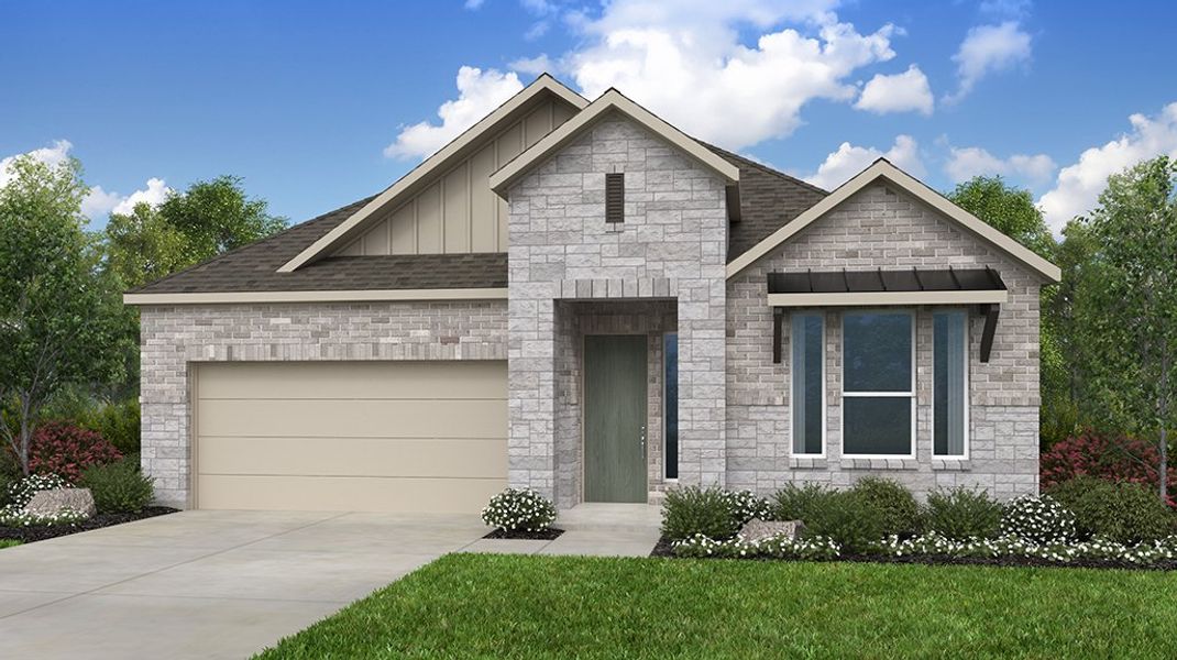 Representative exterior photo of a completed home built from the Burnet by Taylor Morrison in Turners Crossing, Austin, TX (Image 18).