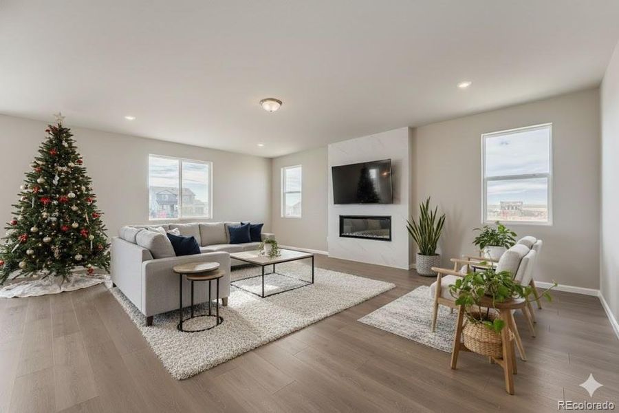 Photo is staged with actual home