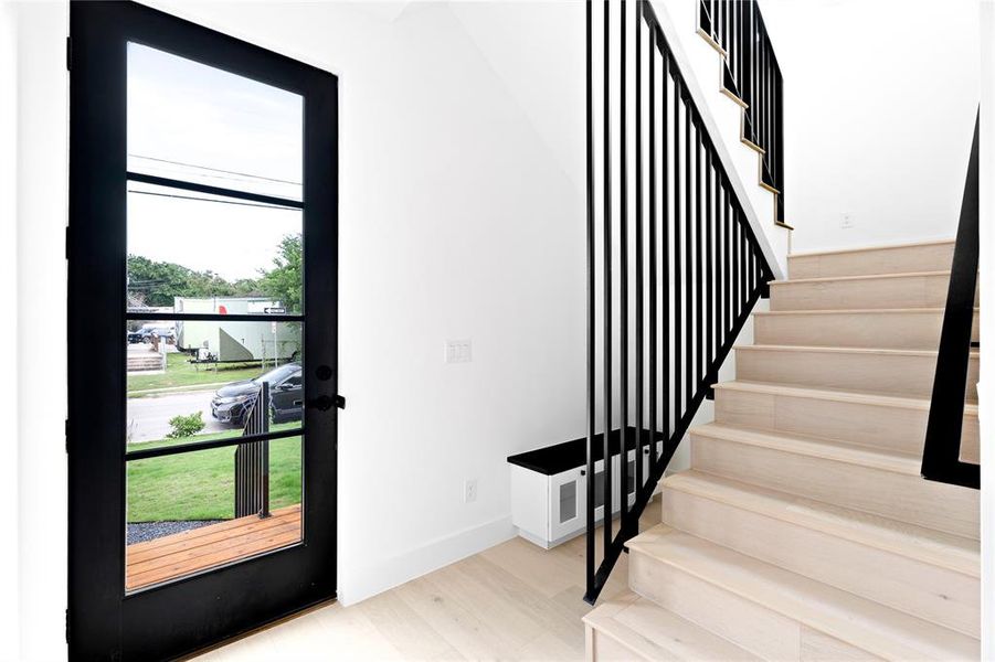 Front entry with built in storage near the front door