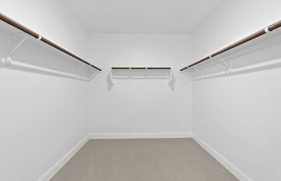 Spacious closet with light colored carpet Spacious closet with light colored carpet