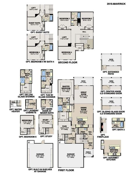 2D floor plan layout for the Maverick by Hakes Brothers in Highland Ridge, New Braunfels, TX (Image 3). 2D floor plan layout for the Maverick by Hakes Brothers in Highland Ridge, New Braunfels, TX (Image 3).