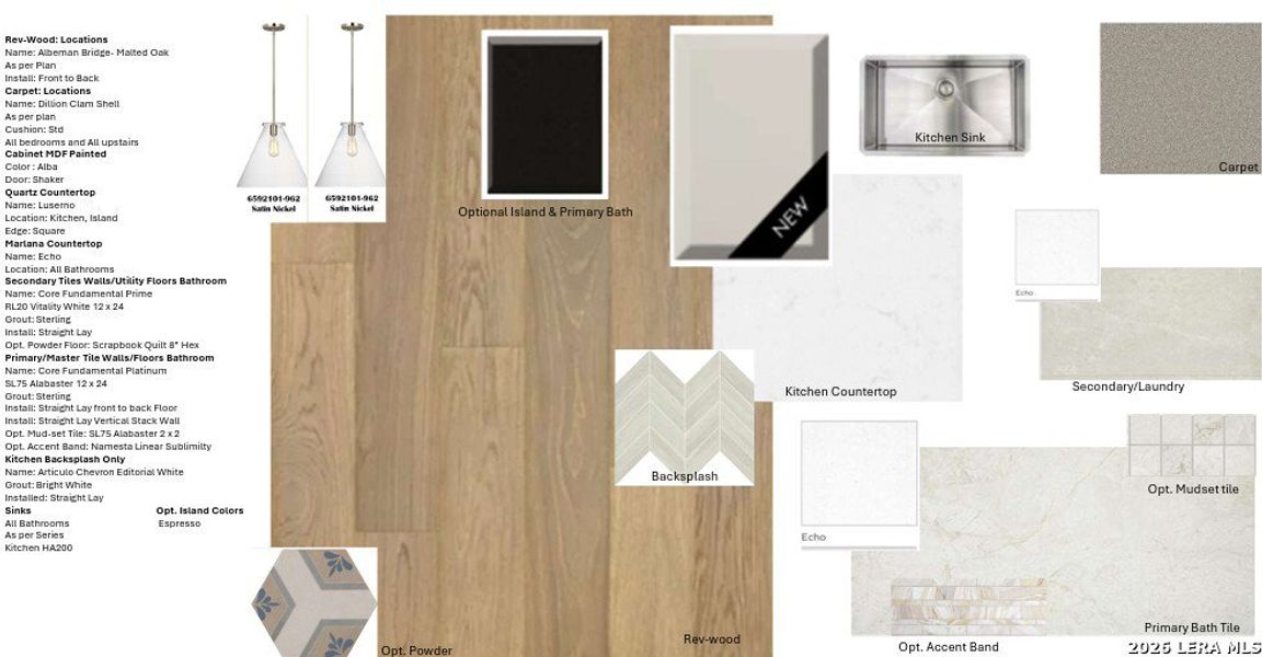 Sample of building materials used in homes in Homestead, Schertz (Image 4).