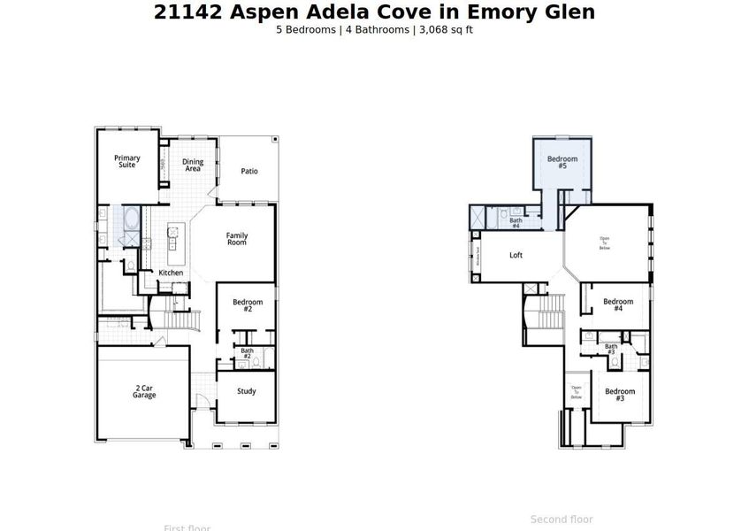 2D floor plan layout of this home in Emory Glen, Magnolia, TX (Image 5). 2D floor plan layout of this home in Emory Glen, Magnolia, TX (Image 5).