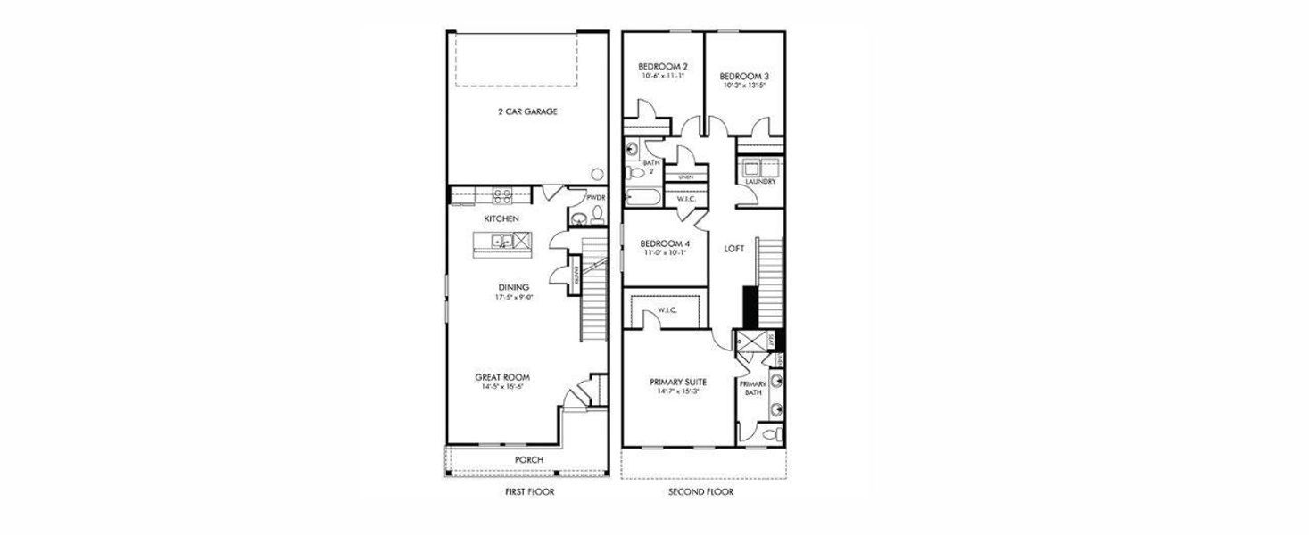 2D floor plan layout of this home in Crossrail Station, Mooresville, NC (Image 2). 2D floor plan layout of this home in Crossrail Station, Mooresville, NC (Image 2).