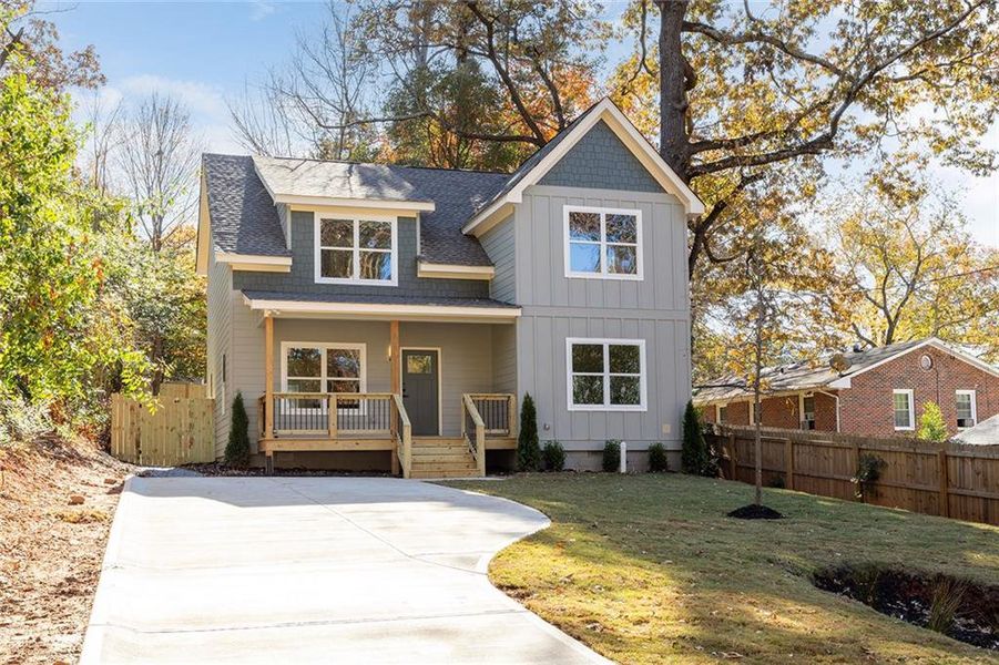Front exterior of a new home in , Decatur, GA, highlighting curb appeal (Image 28).