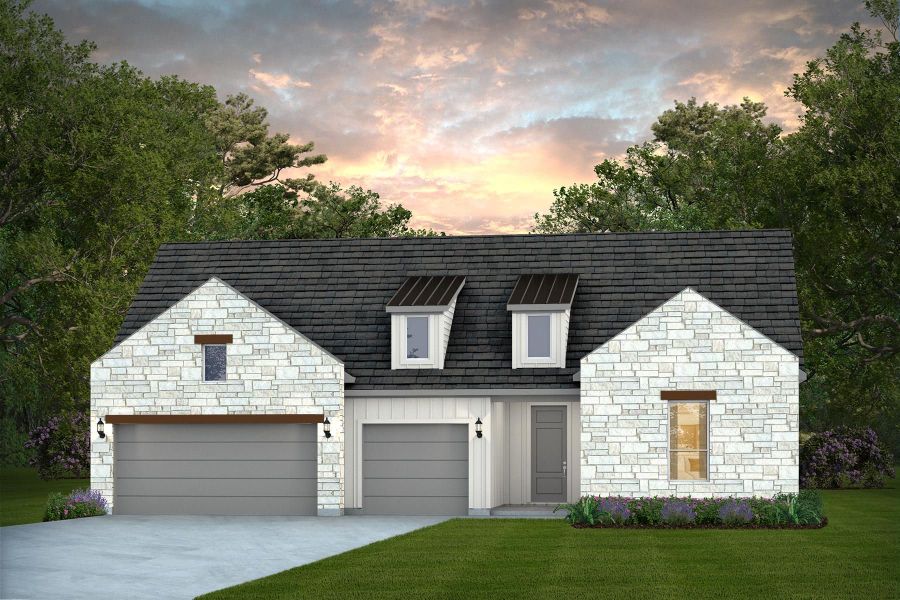 Representative exterior photo of a completed home built from the Renown by Del Webb in Sun City Texas, Georgetown, TX (Image 26). Representative exterior photo of a completed home built from the Renown by Del Webb in Sun City Texas, Georgetown, TX (Image 26).