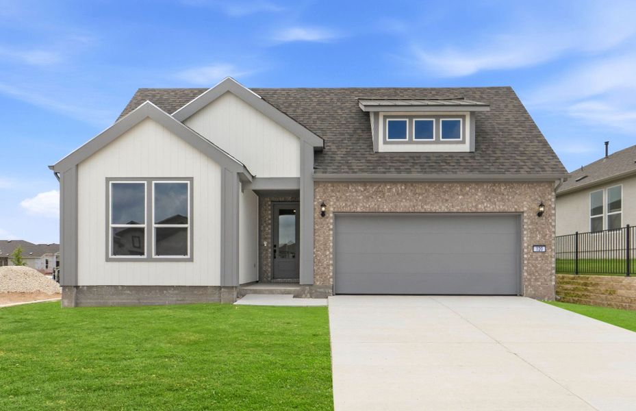 Front exterior of a new home in Sun City Texas, Georgetown, TX, highlighting curb appeal (Image 20). Front exterior of a new home in Sun City Texas, Georgetown, TX, highlighting curb appeal (Image 20).