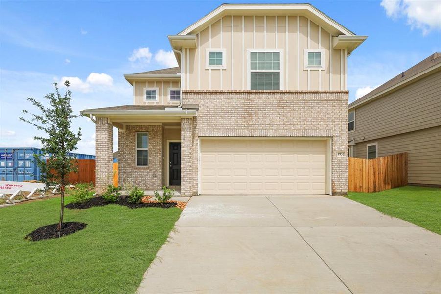 Front exterior of a new home in Retreat at Fossil Creek, Fort Worth, TX, highlighting curb appeal (Image 10). Front exterior of a new home in Retreat at Fossil Creek, Fort Worth, TX, highlighting curb appeal (Image 10).