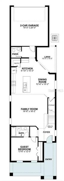 2D floor plan layout of this home in Lake Star at Ovation, Winter Garden, FL (Image 5).