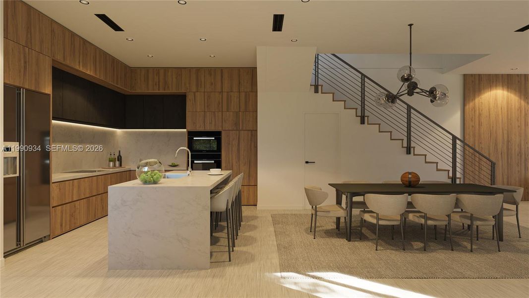 Furnished interior view inside a new home in , Miami (Image 6).