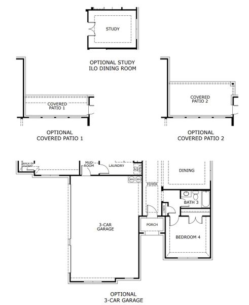 2D floor plan layout for the Concept 2796 by Landsea Homes in Massey Meadows, Midlothian, TX (Image 4).