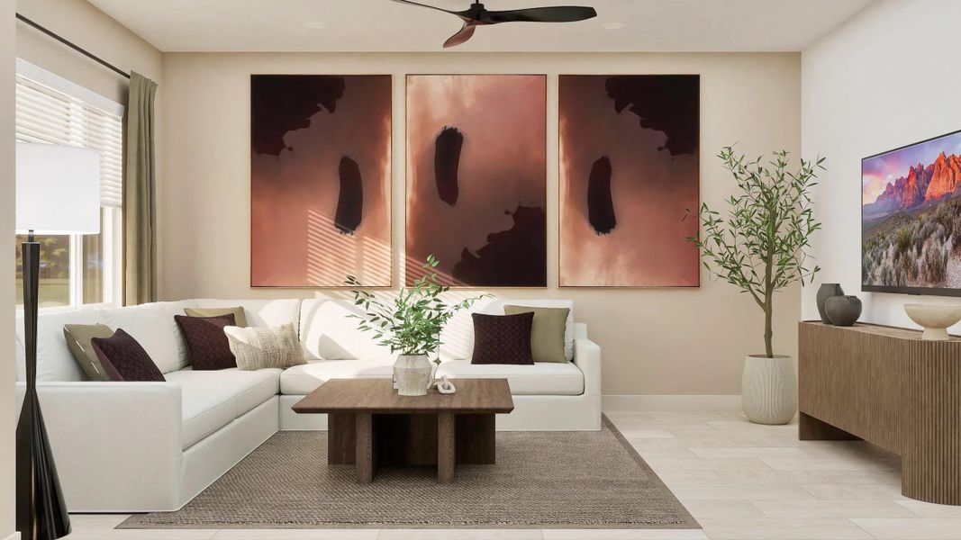 Representative furnished interior of a home built from the Sierra Plan 5090 by Lennar in Saddleback, Peoria (Image 4).
