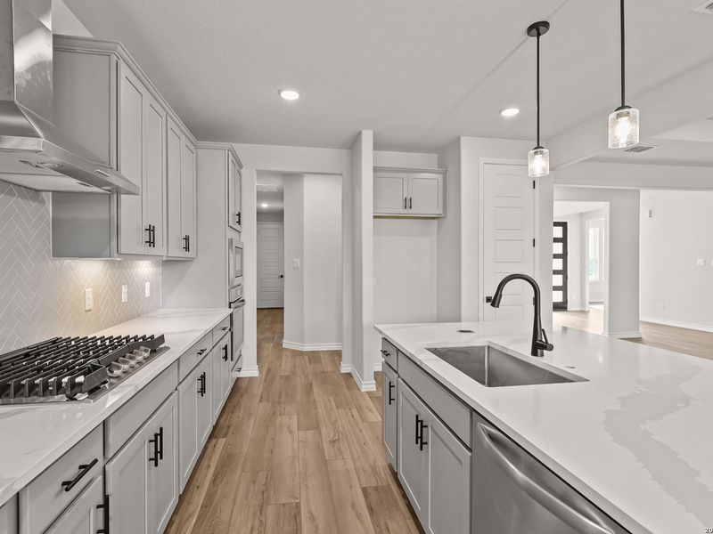 Furnished interior view inside a new home in Potranco Oaks, Castroville (Image 11).