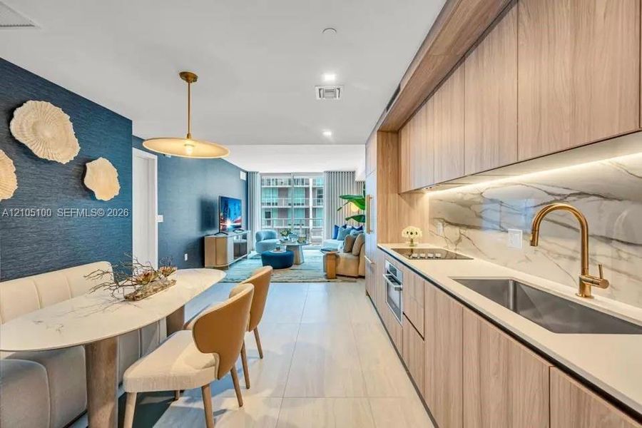 Furnished interior view inside a new home in , Miami (Image 13).