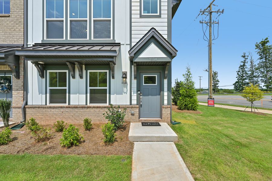 Exterior details and patio area of a home in Senata at Research Park, Charlotte (Image 23). Exterior details and patio area of a home in Senata at Research Park, Charlotte (Image 23).
