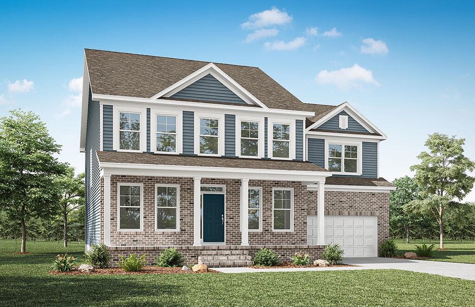 Representative exterior photo of a completed home built from the Colfax by Eastwood Homes in Hillcrest Grove, Wendell, NC (Image 6).