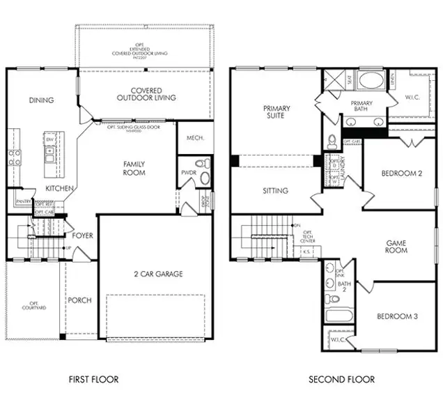 2D floor plan layout of this home in Kemah Crossing - Luxe Series, Kemah, TX (Image 4).