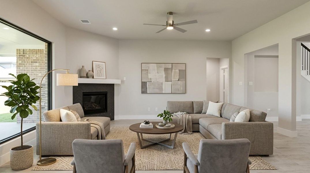 Virtually Staged - Living Room. Sample photo of completed home with similar floor plan. Actual colors and selections may vary. Virtually Staged - Living Room. Sample photo of completed home with similar floor plan. Actual colors and selections may vary.