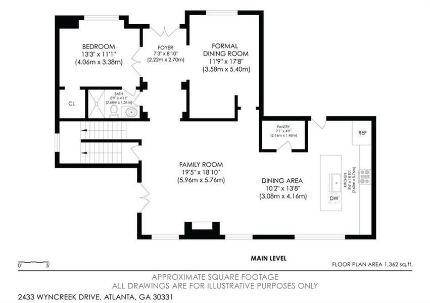 2D floor plan layout of this home in , Atlanta, GA (Image 6).