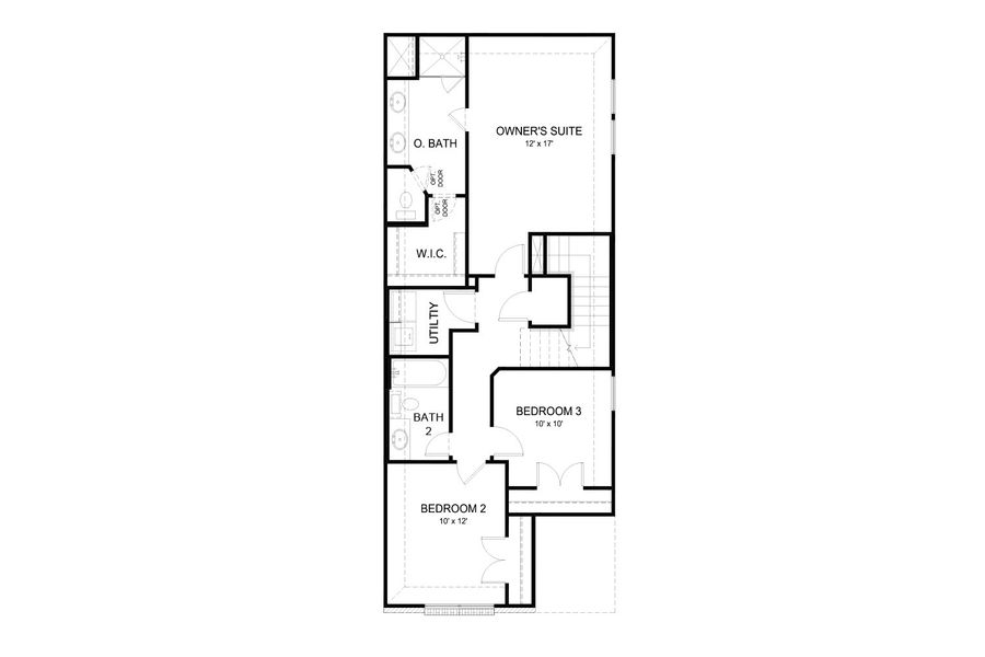 2D floor plan layout of this home in Beamer Villas, Friendswood, TX (Image 3).