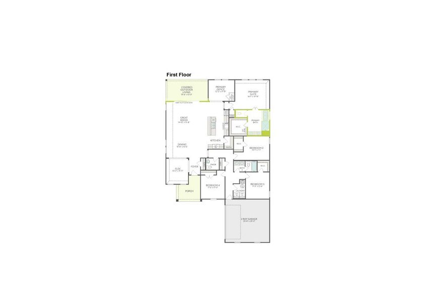 2D floor plan layout of this home in View at the Reserve, Mansfield, TX (Image 2). 2D floor plan layout of this home in View at the Reserve, Mansfield, TX (Image 2).