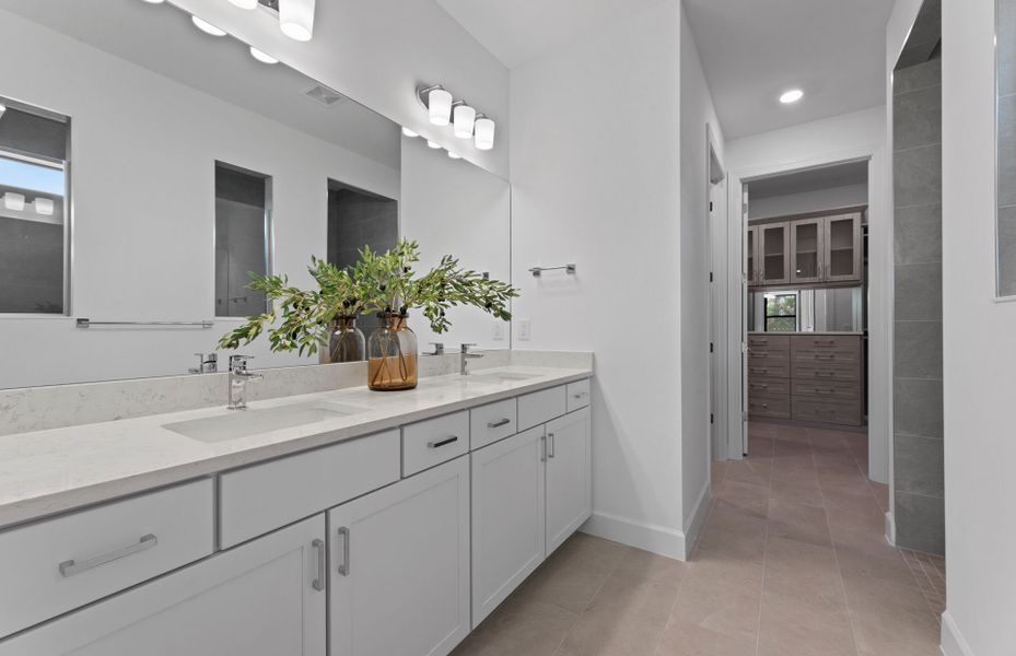 Owner's bathroom with double sink vanity