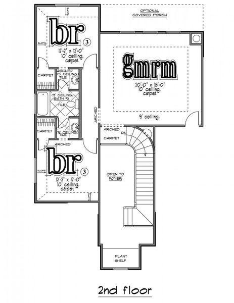 2D floor plan layout for the The Addison by Whitestone Custom Homes in Johnson Ranch, Bulverde, TX (Image 6).