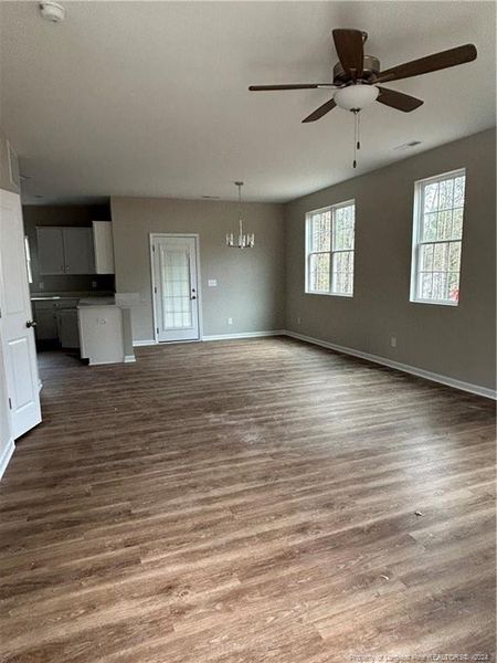 Family room with LVP floors