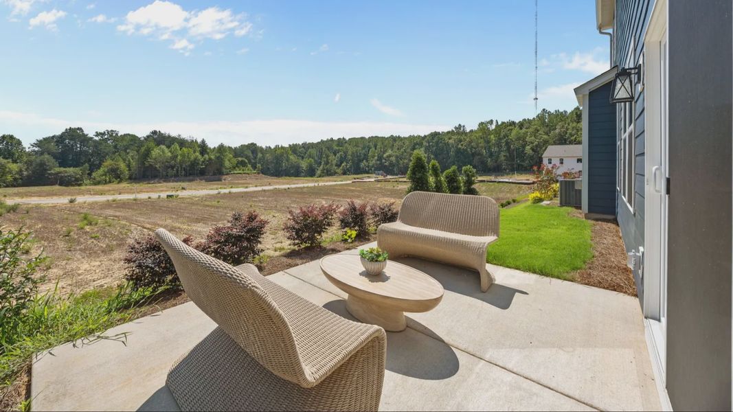 The Jordan Plan by DRB Homes in Farms at Bellingham, Mooresville, NC- Patio