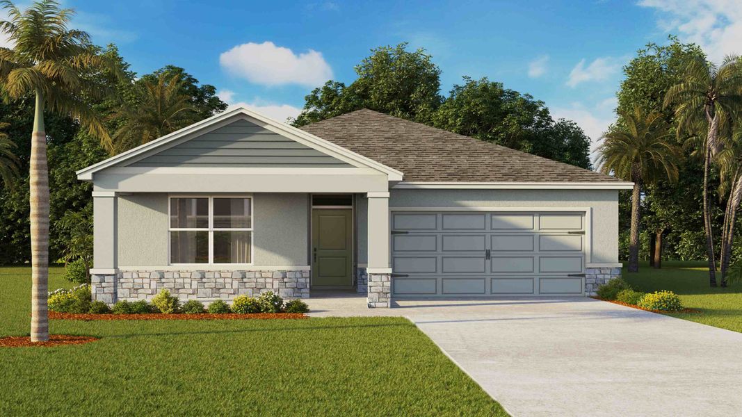 Representative exterior photo of a completed home built from the Lakeside by D.R. Horton in Farm at Varrea, Plant City, FL (Image 1).