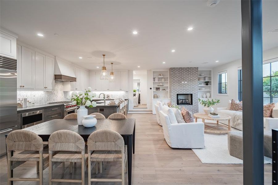 Living room featuring light wood-type flooring