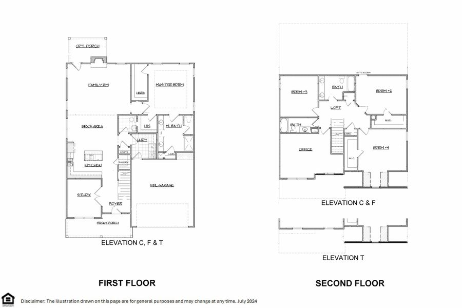 2D floor plan layout of this home in The Grove, Florence, SC (Image 3).