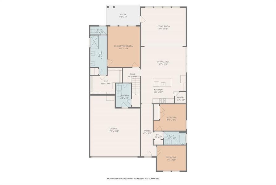 2D floor plan layout of this home in LakePointe, Lavon, TX (Image 5).