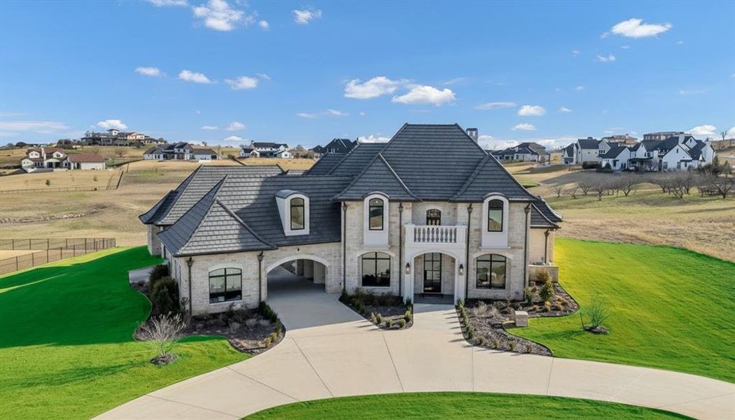 Front exterior of a new home in , Aledo, TX, highlighting curb appeal (Image 23).