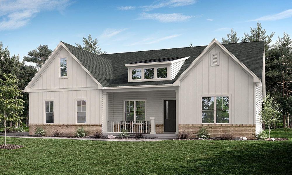 Representative exterior photo of a completed home built from the Columbia by Greybrook Homes in Shepherds Trace, Clover, SC (Image 31).