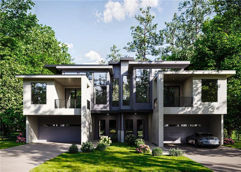 Front exterior of a new home in , Atlanta, GA, highlighting curb appeal (Image 1). Front exterior of a new home in , Atlanta, GA, highlighting curb appeal (Image 1).