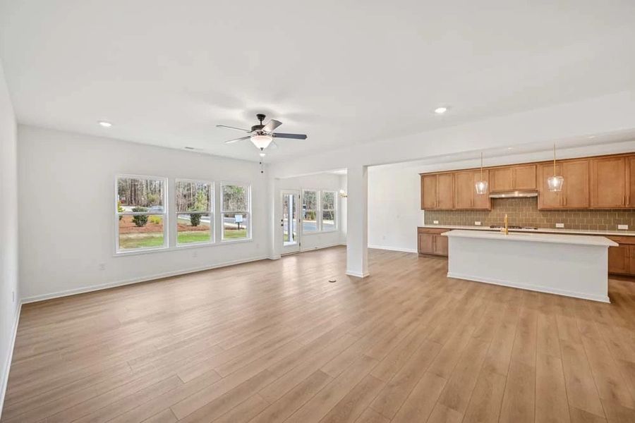 Sample Photo: Family Room & Kitchen View