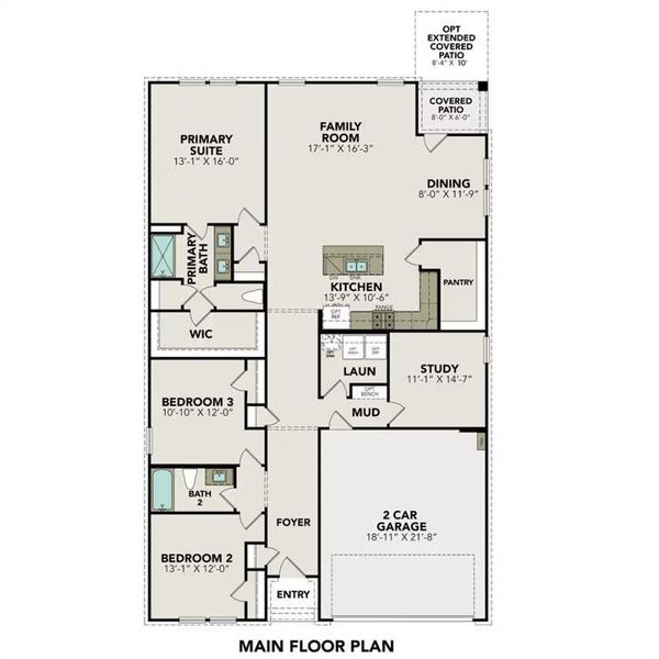 2D floor plan layout of this home in Hannah Heights, Seguin, TX (Image 3).