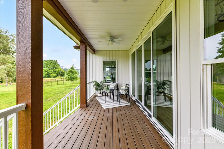 Large, Covered Back Deck with Trex decking (dual ceiling fans & extra large sliders to interior)! Large, Covered Back Deck with Trex decking (dual ceiling fans & extra large sliders to interior)!