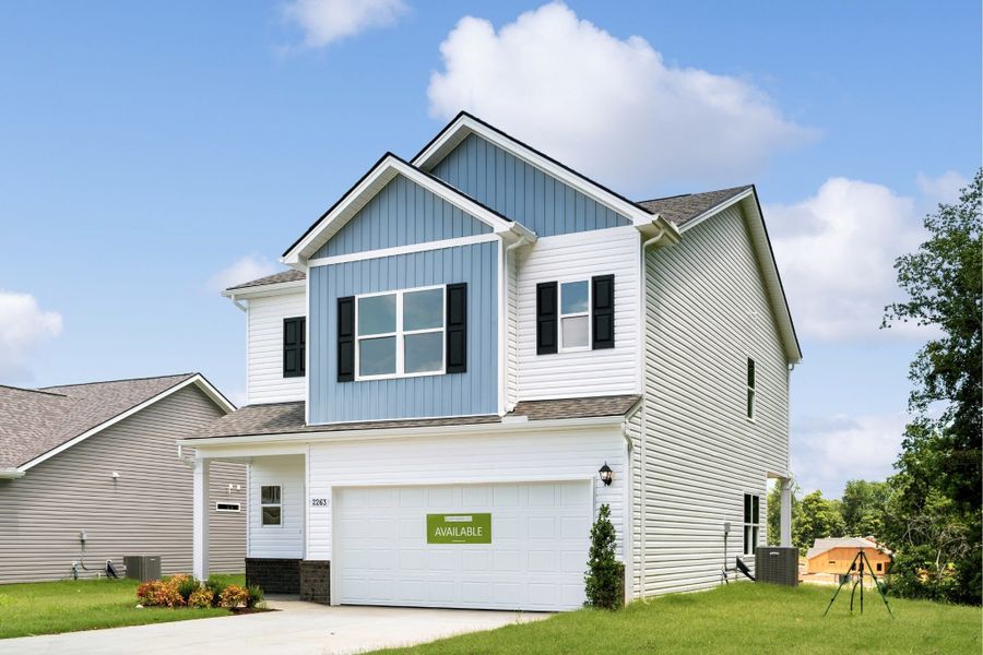 Front exterior of a new home in Jackson Hills, Clarksville, TN, highlighting curb appeal (Image 17). Front exterior of a new home in Jackson Hills, Clarksville, TN, highlighting curb appeal (Image 17).