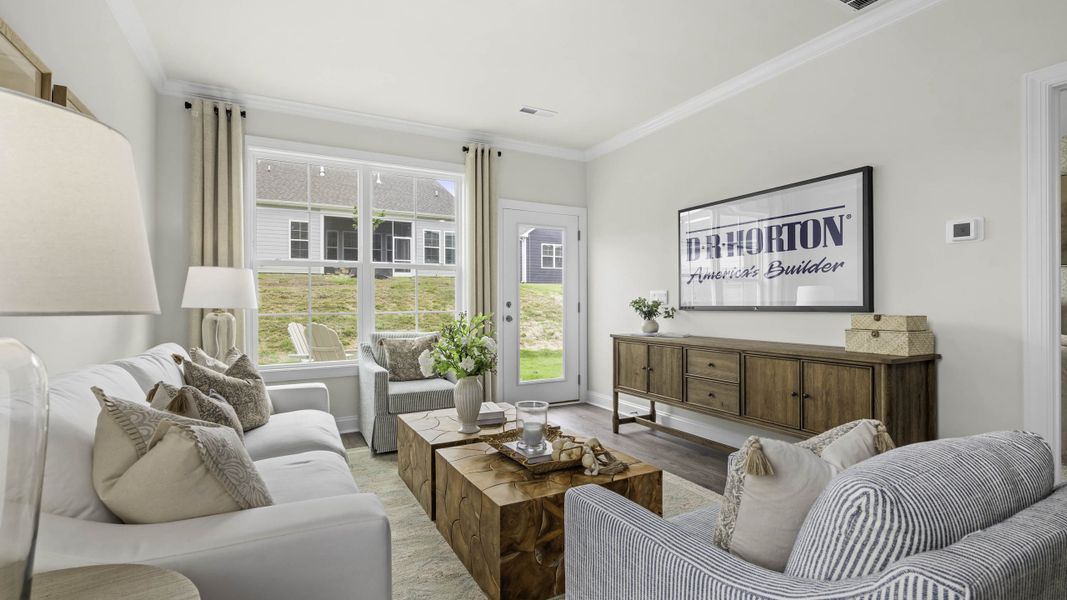 Representative furnished interior of a home built from the Savannah by D.R. Horton in The Meadows at Kinsley, Jamestown (Image 5).