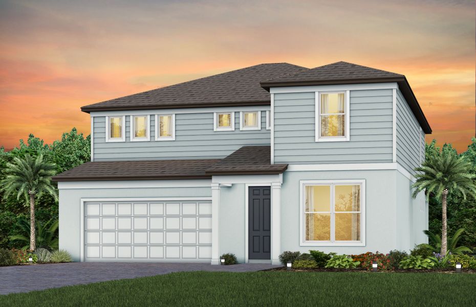 Representative exterior photo of a completed home built from the Wynfield by Pulte Homes in Spencer Glen, Riverview, FL (Image 9).